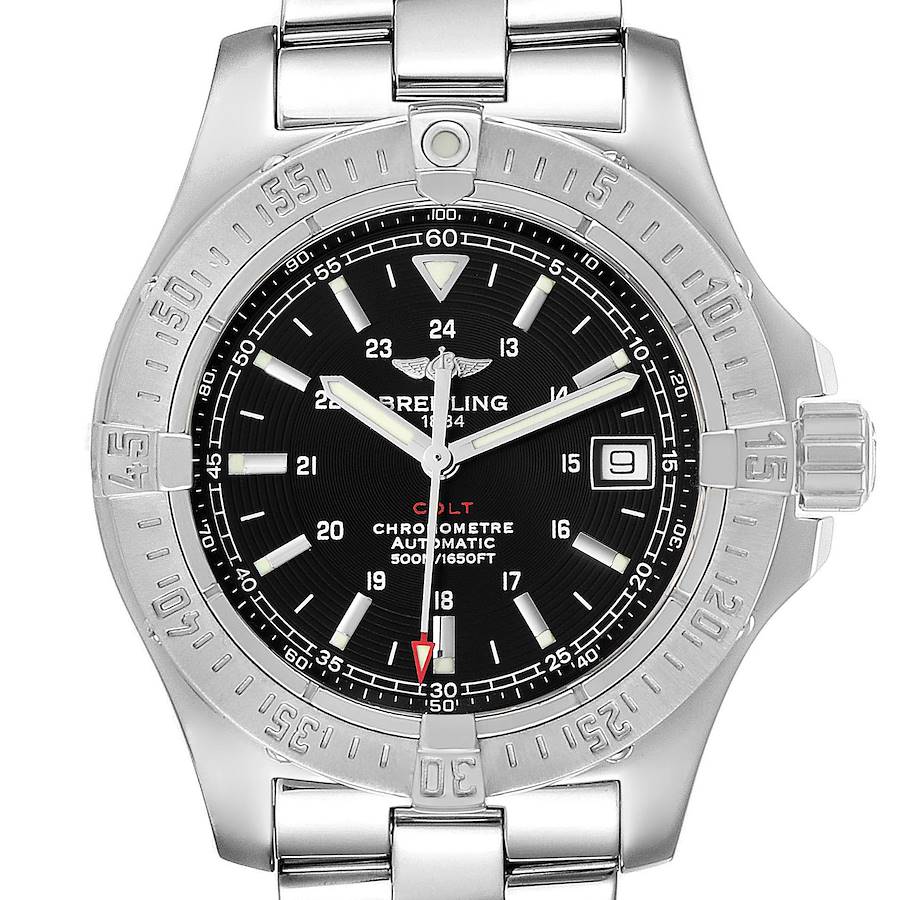 Breitling Colt 41mm Black Dial Automatic Steel Mens Watch A17380 SwissWatchExpo