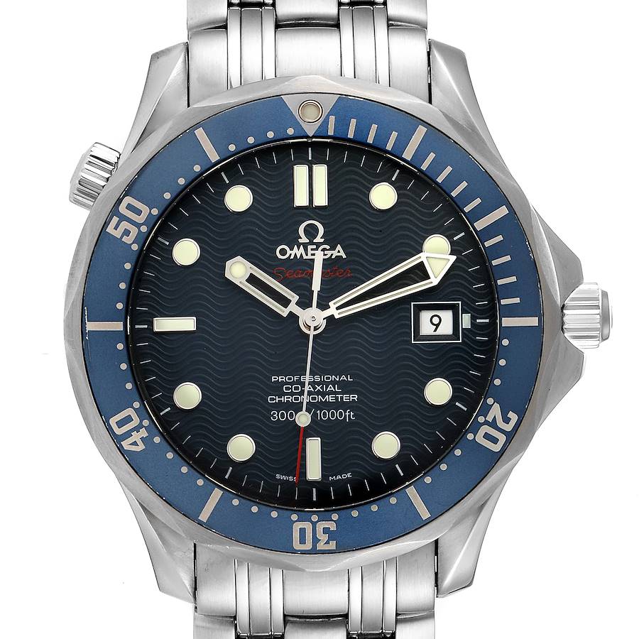 Omega Seamaster Bond 300M Co-Axial 41mm Blue Dial Watch 2220.80.00 SwissWatchExpo