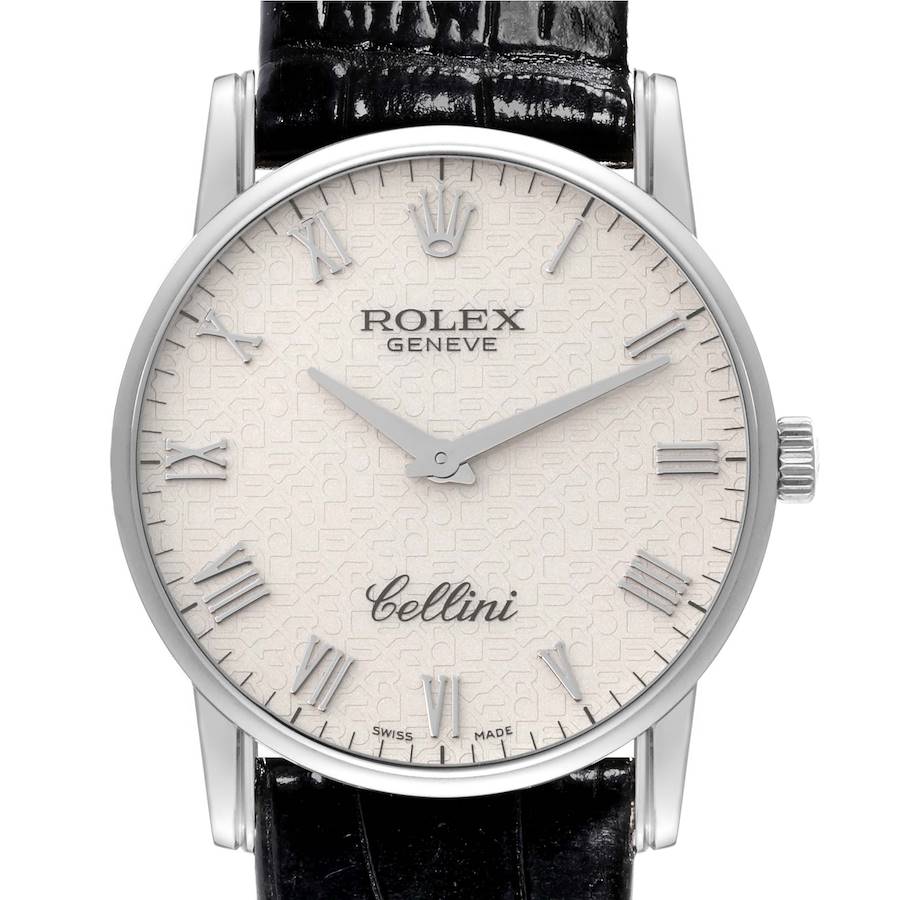 Rolex Cellini Classic White Gold Ivory Anniversary Dial Mens Watch 5116 SwissWatchExpo