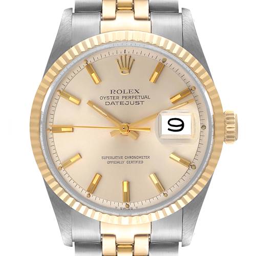 Photo of Rolex Datejust Silver Dial Steel Yellow Gold Vintage Mens Watch 1601