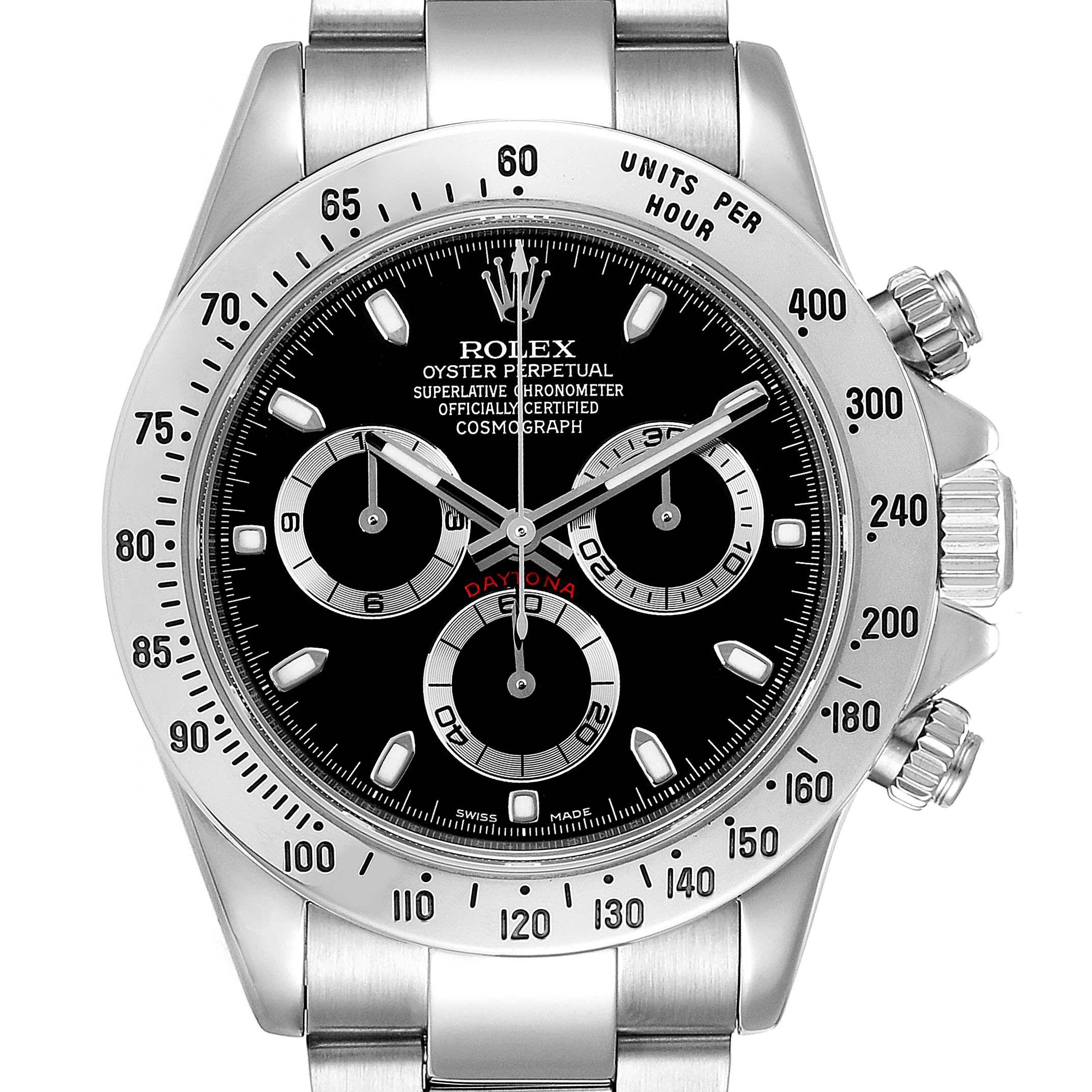 Rolex Daytona Black Dial Chronograph Steel Mens Watch 116520 Box Card ...