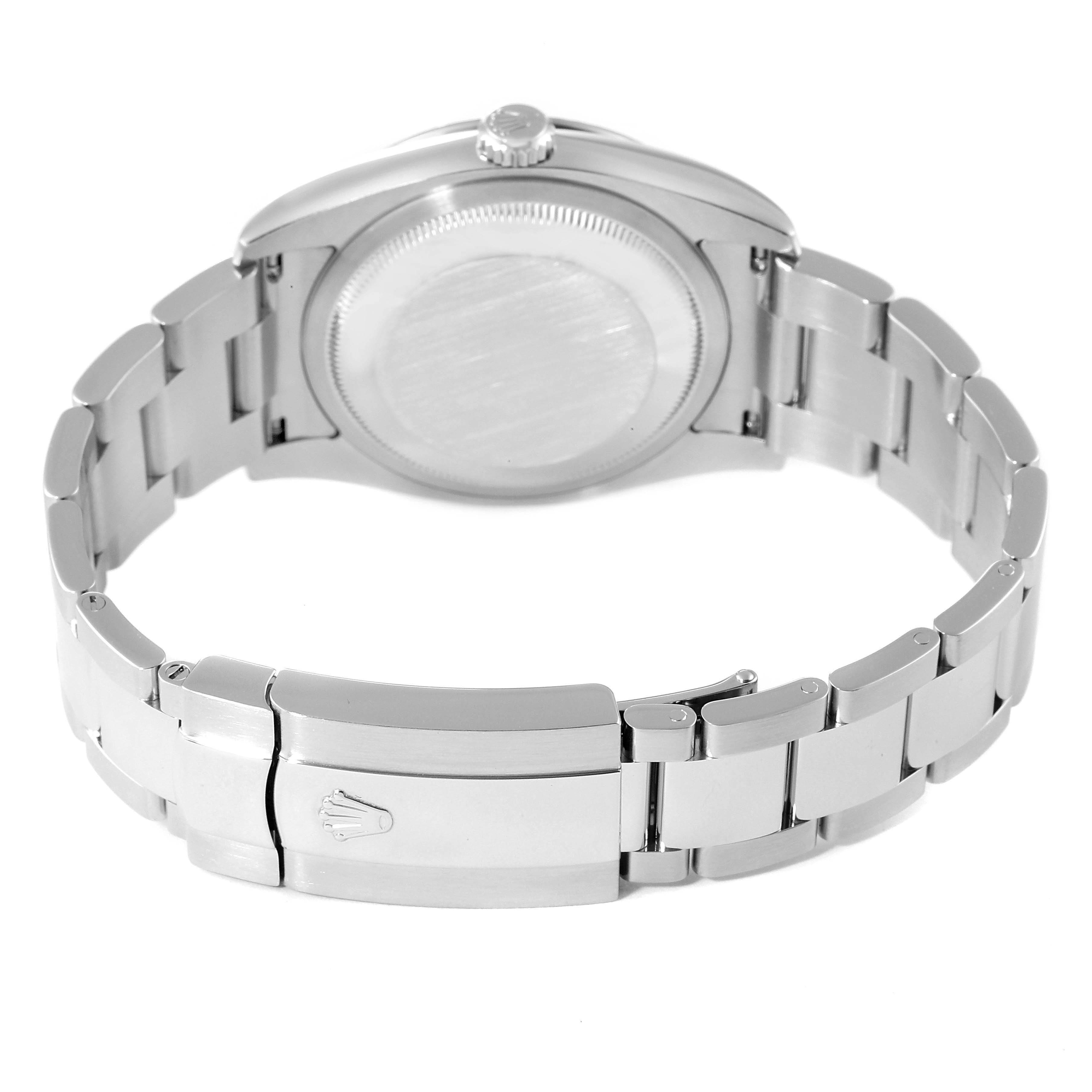 The image shows the backside and bracelet clasp of a Rolex Turn-o-Graph 116264 Men's Stainless Steel White Dial 116264 Men's Stainless Steel White Dial watch.