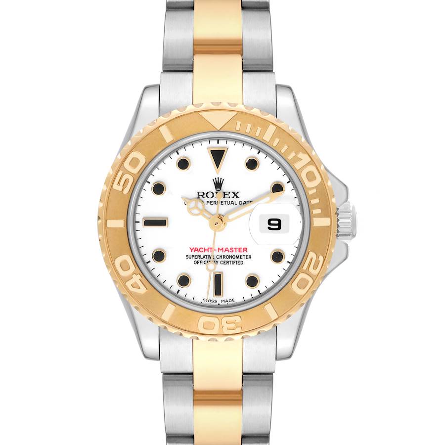 Rolex Yachtmaster 29 White Dial Steel Yellow Gold Ladies Watch 169623 Box Papers SwissWatchExpo