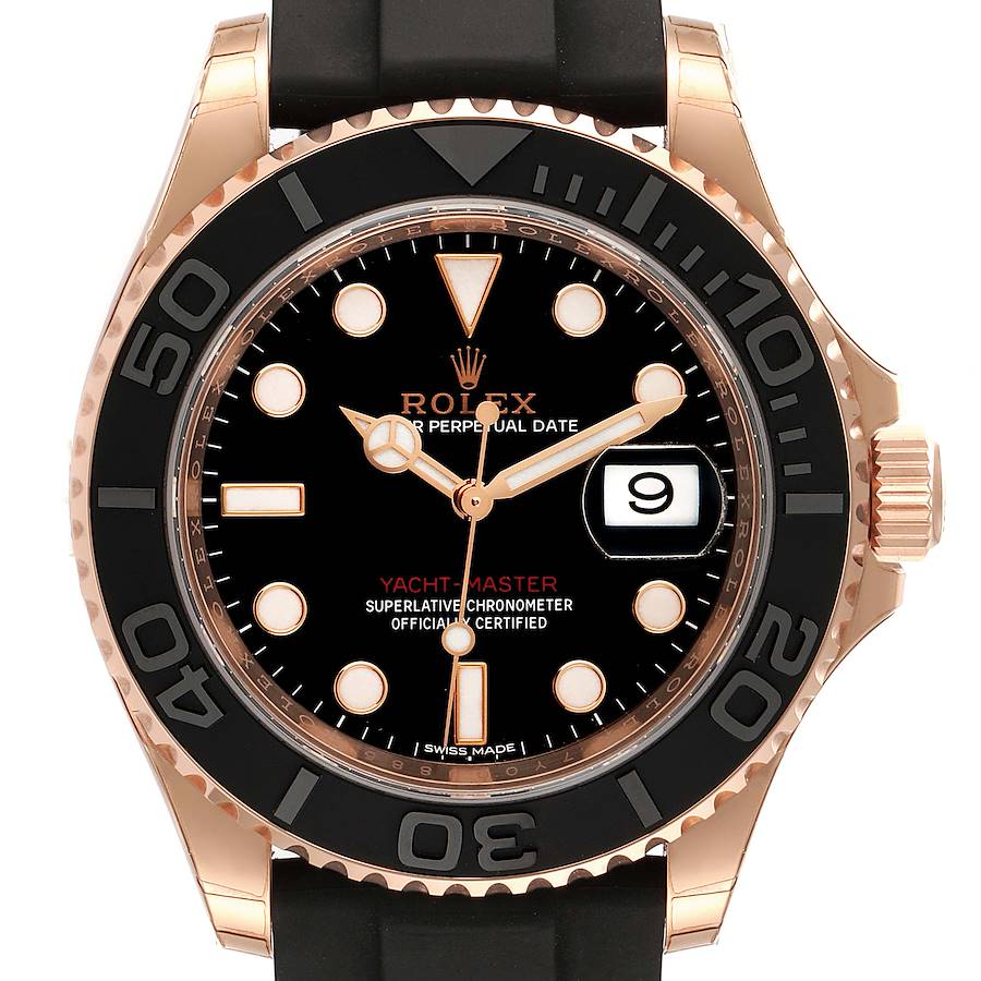 Rolex Yachtmaster 40mm Everose Gold Rubber Strap Watch 116655 Unworn SwissWatchExpo