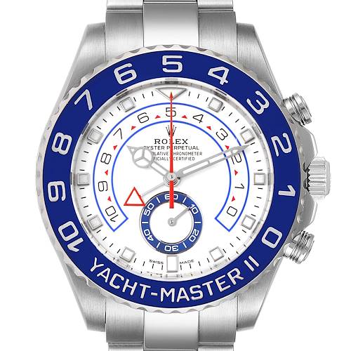 Photo of Rolex Yachtmaster II 44 Blue Cerachrom Bezel Steel Mens Watch 116680 Unworn
