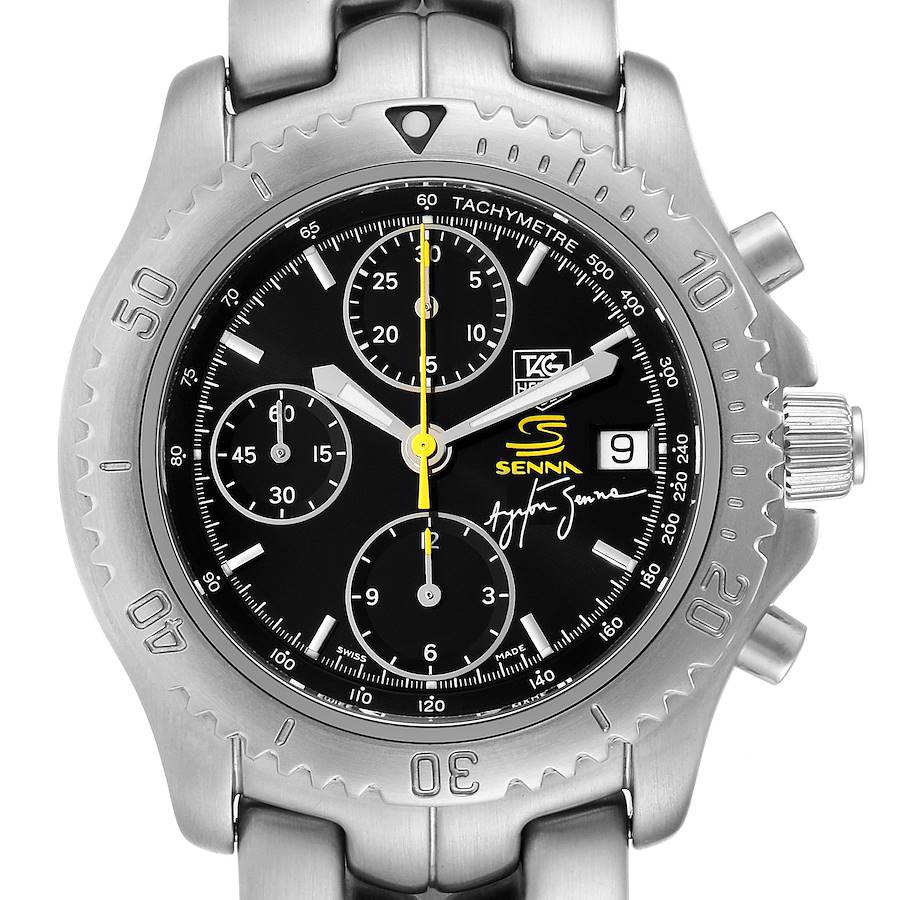 TAG Heuer Link Steel Black Dial Chronograph Mens Watch CT2115 Box Card SwissWatchExpo