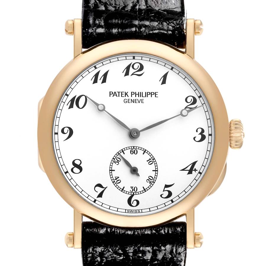 Patek Philippe Calatrava Officier Yellow Gold Mens Watch 3960 Box Papers SwissWatchExpo