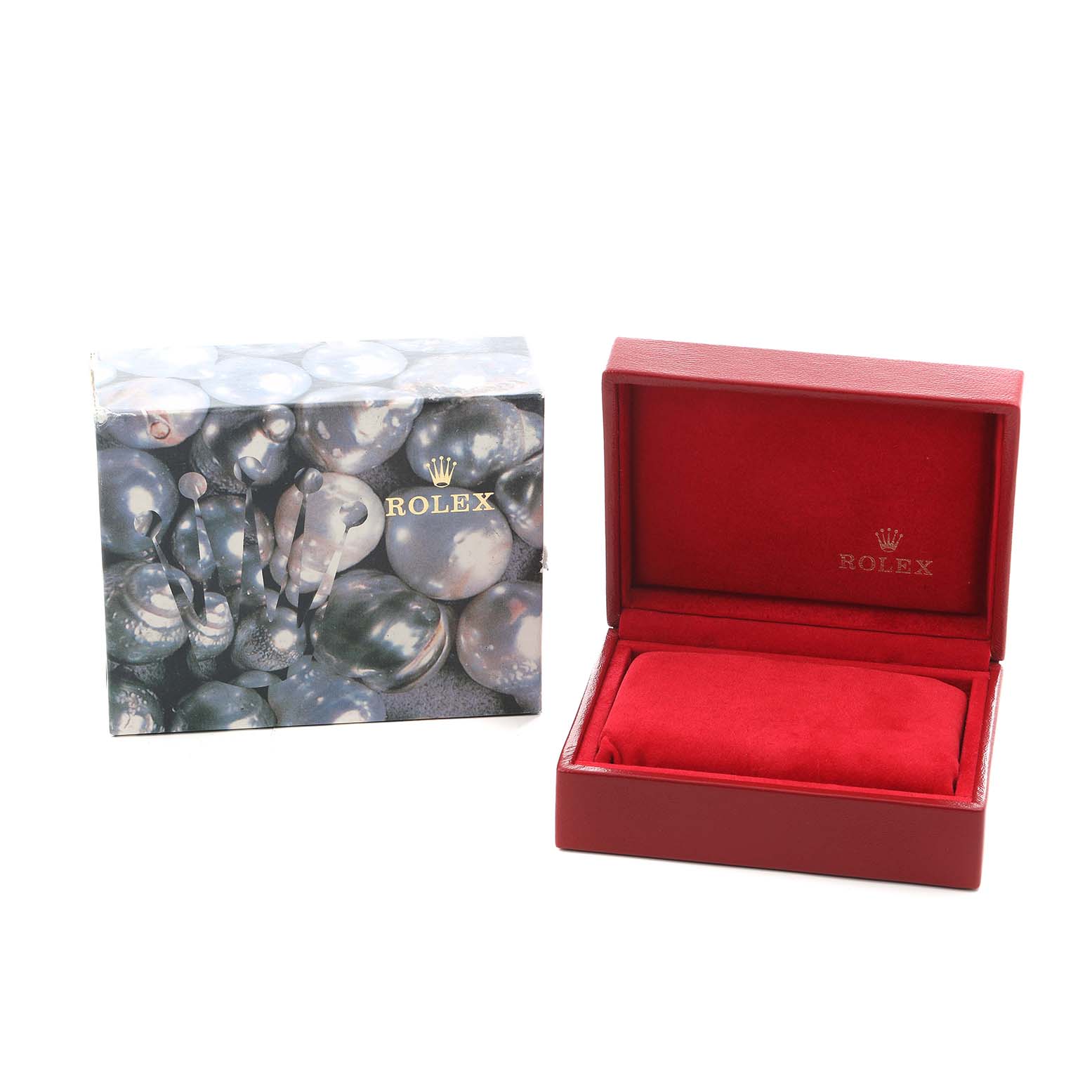 The image shows a Rolex Datejust 79174 Women's Stainless Steel Blue Dial model box and cushion, with no watch visible.