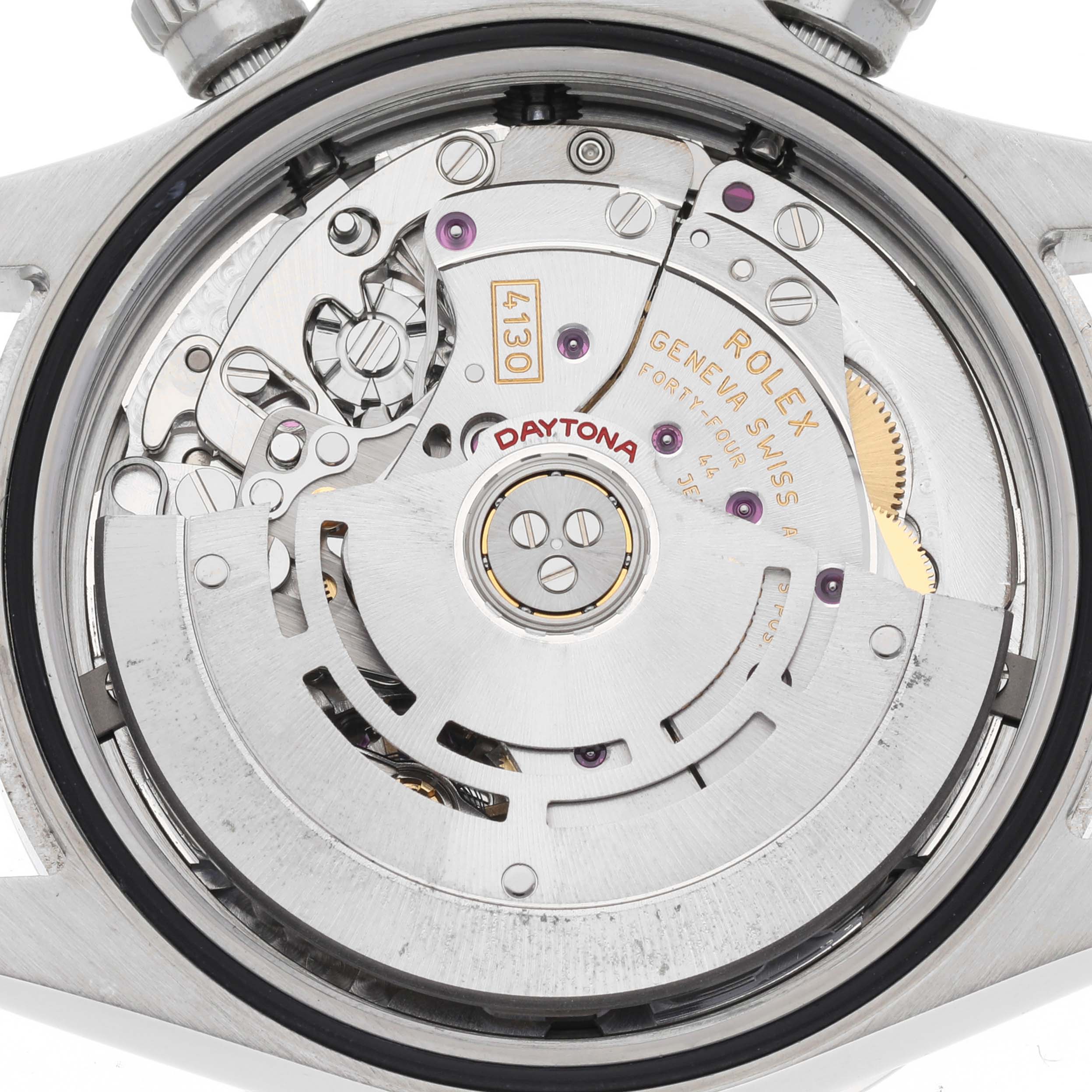 This image shows the Rolex Daytona 116520 Men's Stainless Steel White Dial 116520 Men's Stainless Steel White Dial's internal movement mechanism from a rear view angle.