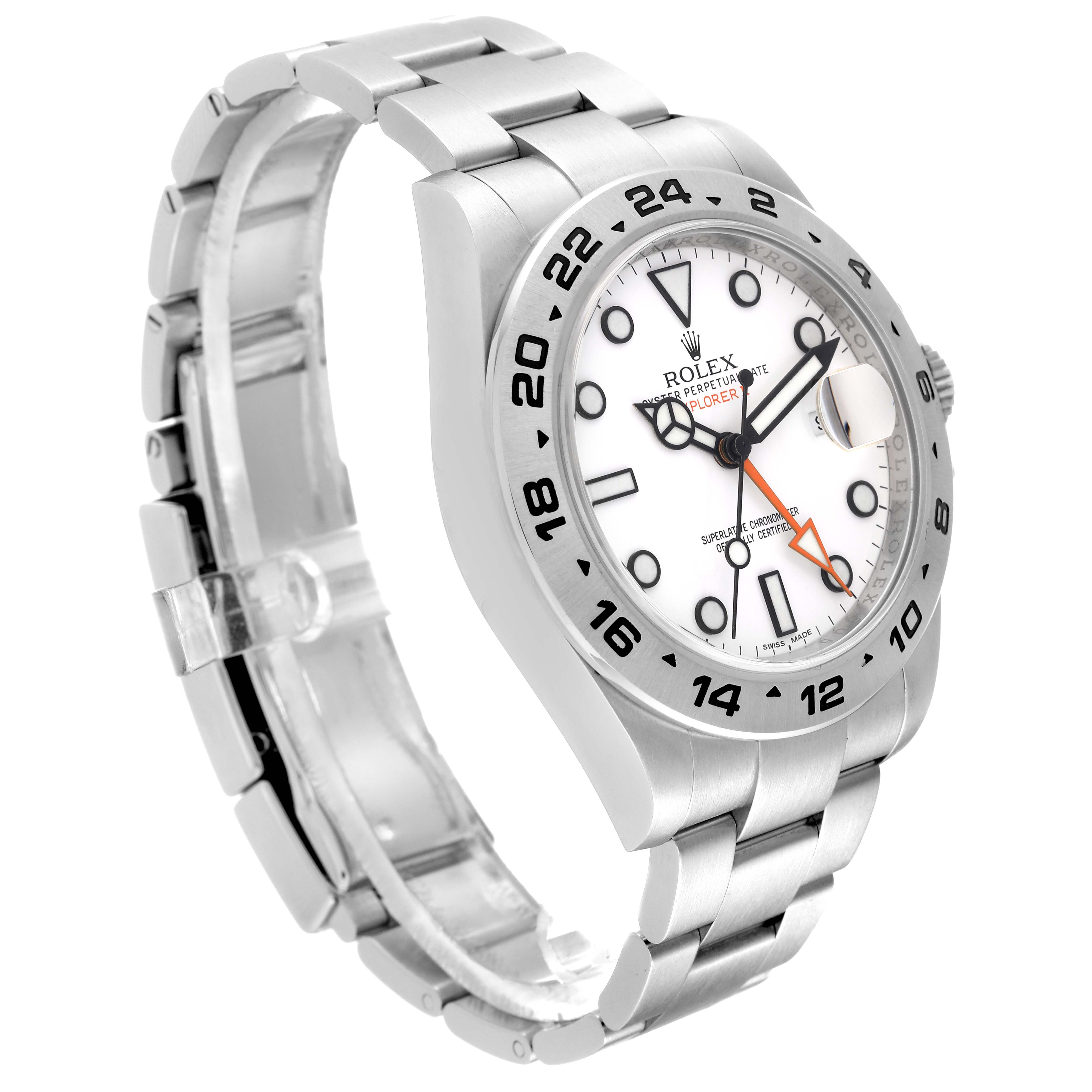 The image shows a Rolex Explorer 216570 Men's Stainless Steel White Dial 216570 Men's Stainless Steel White Dial watch at a three-quarter angle, highlighting the face, bezel, crown, and bracelet.