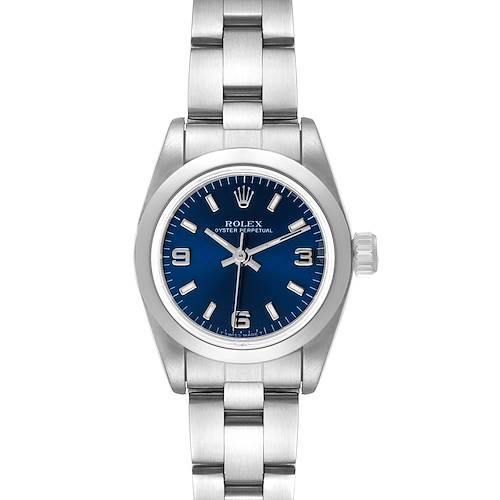 Photo of Rolex Oyster Perpetual Nondate Steel Blue Dial Ladies Watch 67180
