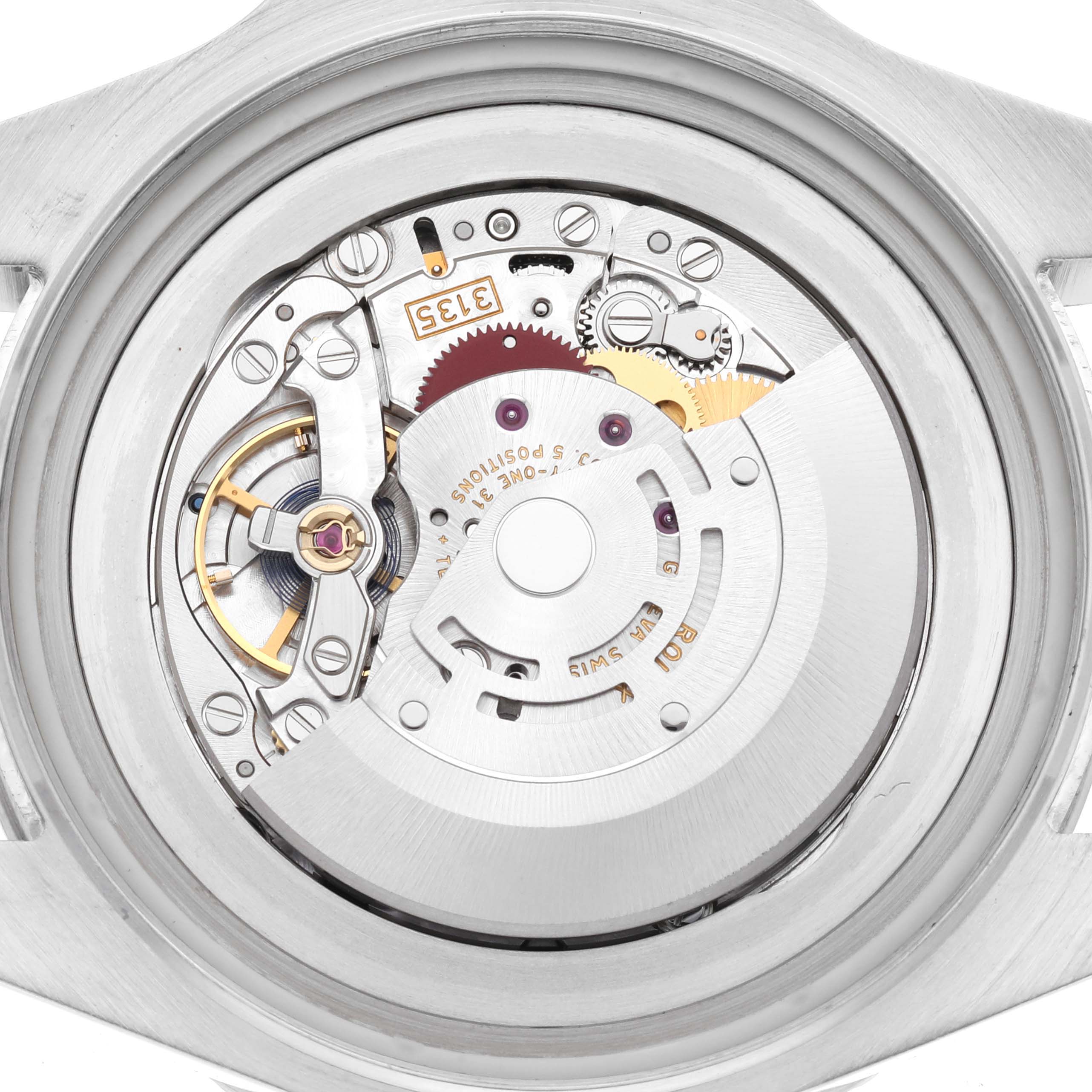 The image shows a close-up, detailed view of the movement mechanism of a Rolex Sea-Dweller 116660 Men's Stainless Steel Black Dial 116660 Men's Stainless Steel Black Dial watch.