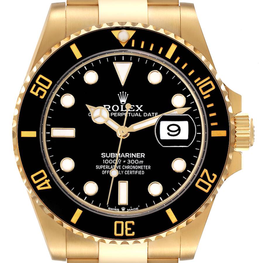 Rolex Submariner Yellow Gold Black Dial Bezel Mens Watch 126618 Box Card SwissWatchExpo