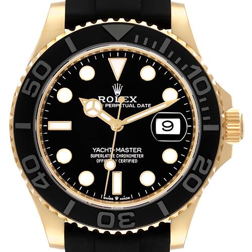 Photo of Rolex Yacht-Master Yellow Gold Oysterflex Bracelet Mens Watch 226658 Unworn