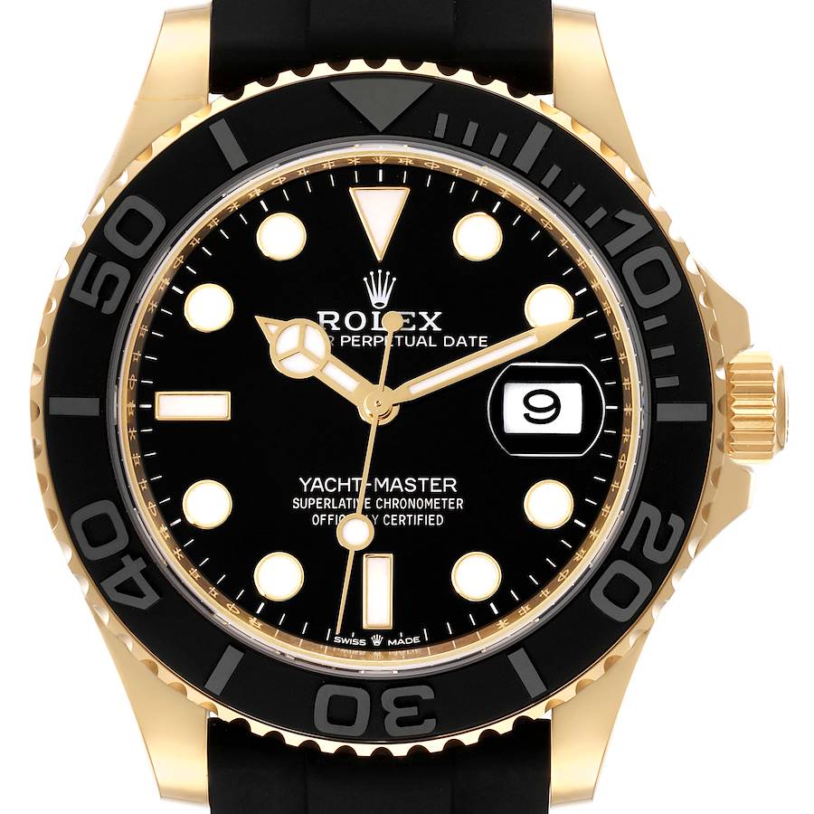 Rolex Yacht-Master Yellow Gold Oysterflex Bracelet Mens Watch 226658 Unworn SwissWatchExpo