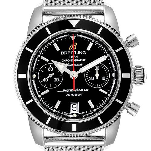 Photo of Breitling SuperOcean Heritage Chrono Black Dial Watch A23370 Box Papers