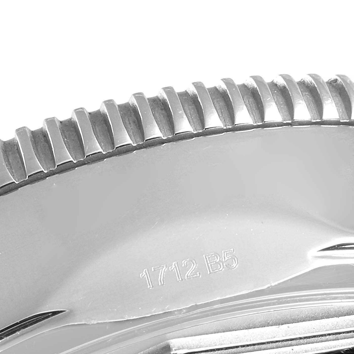 The image shows a close-up of the bezel and case side of a Breitling Superocean A23370 Men's Stainless Steel Black Dial A23370 Men's Stainless Steel Black Dial watch.