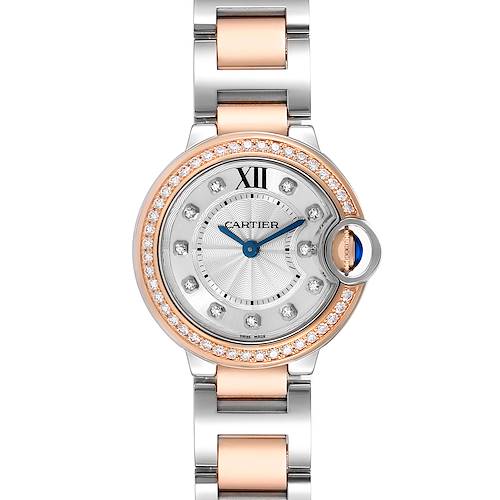 Photo of Cartier Ballon Bleu Steel Rose Gold Diamond Ladies Watch W3BB0009