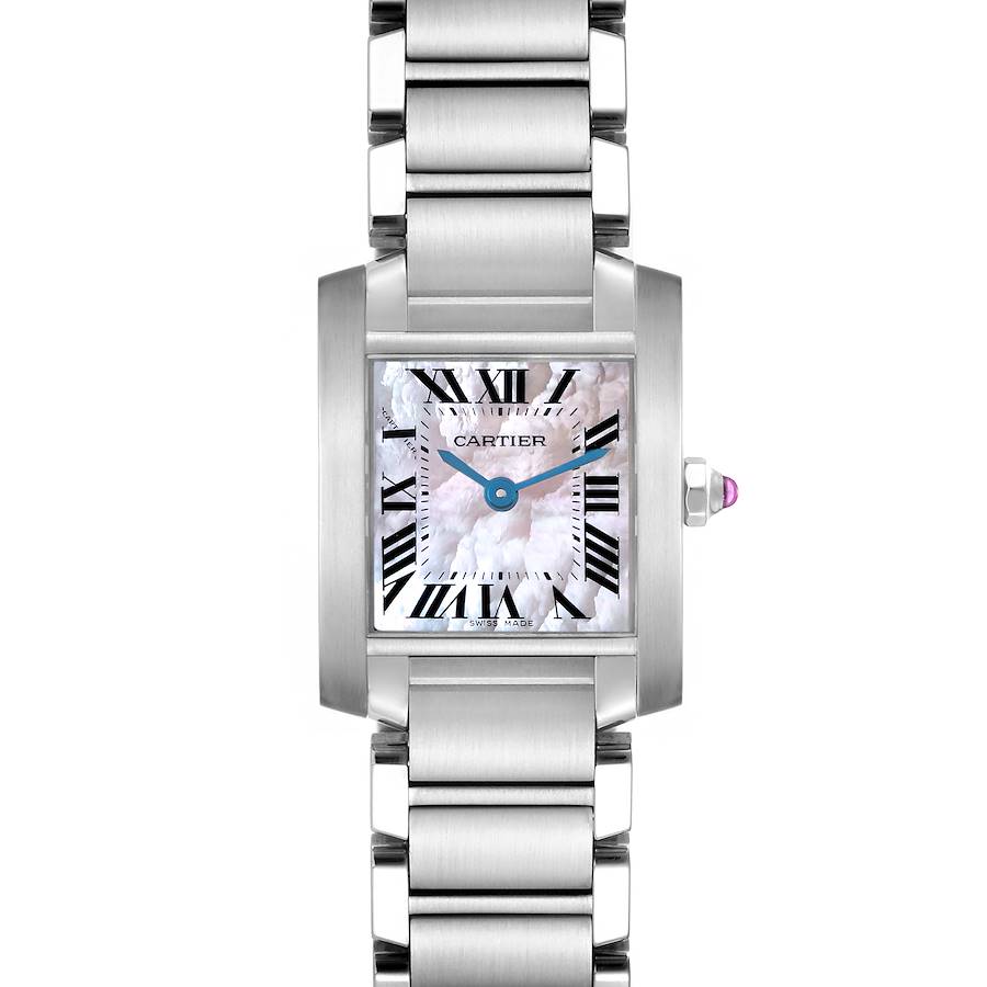 Cartier Tank Francaise Mother Of Pearl Steel Ladies Watch W51028Q3 SwissWatchExpo