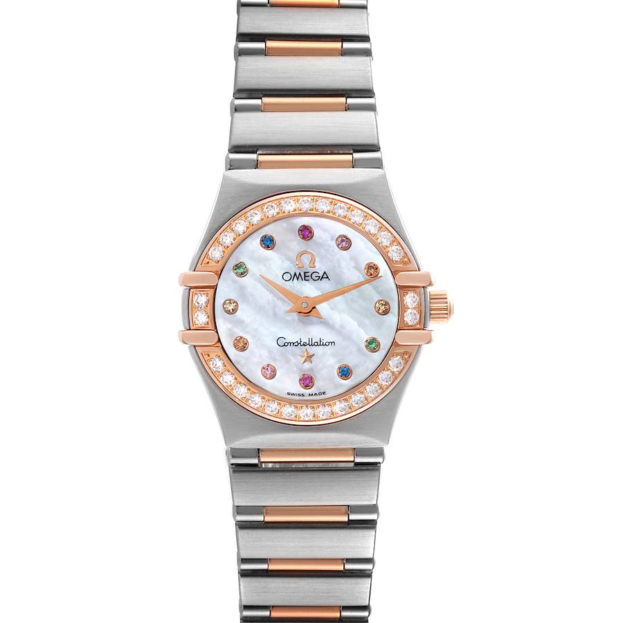 Omega Constellation Steel Rose Gold MOP Diamond Ladies Watch 1360.79.00 Box Card SwissWatchExpo