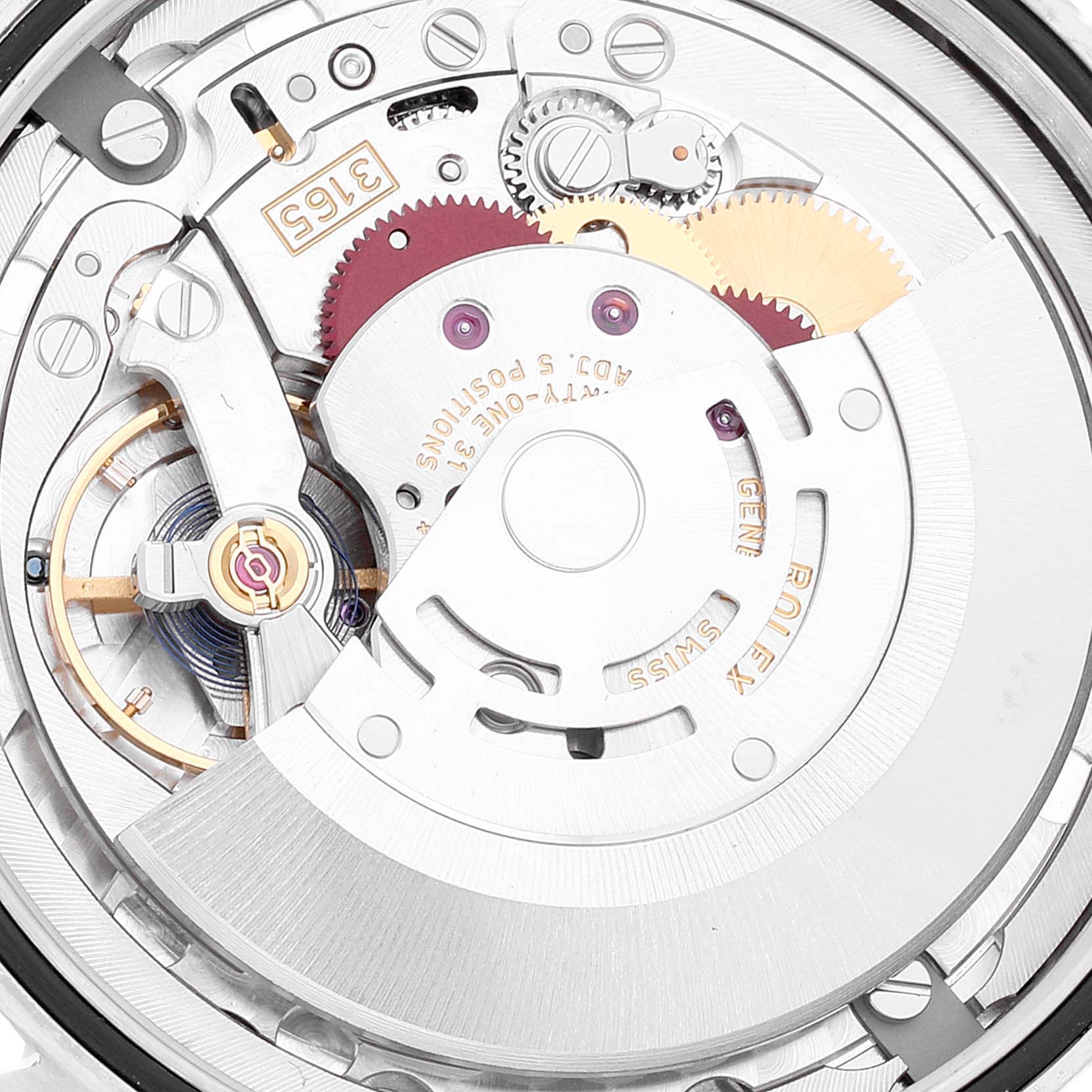 This image shows a close-up view of the movement and inner mechanics of a Rolex Cellini 50519 Men
s White Gold Silver Dial 50519 Men
s White Gold Silver Dial watch.