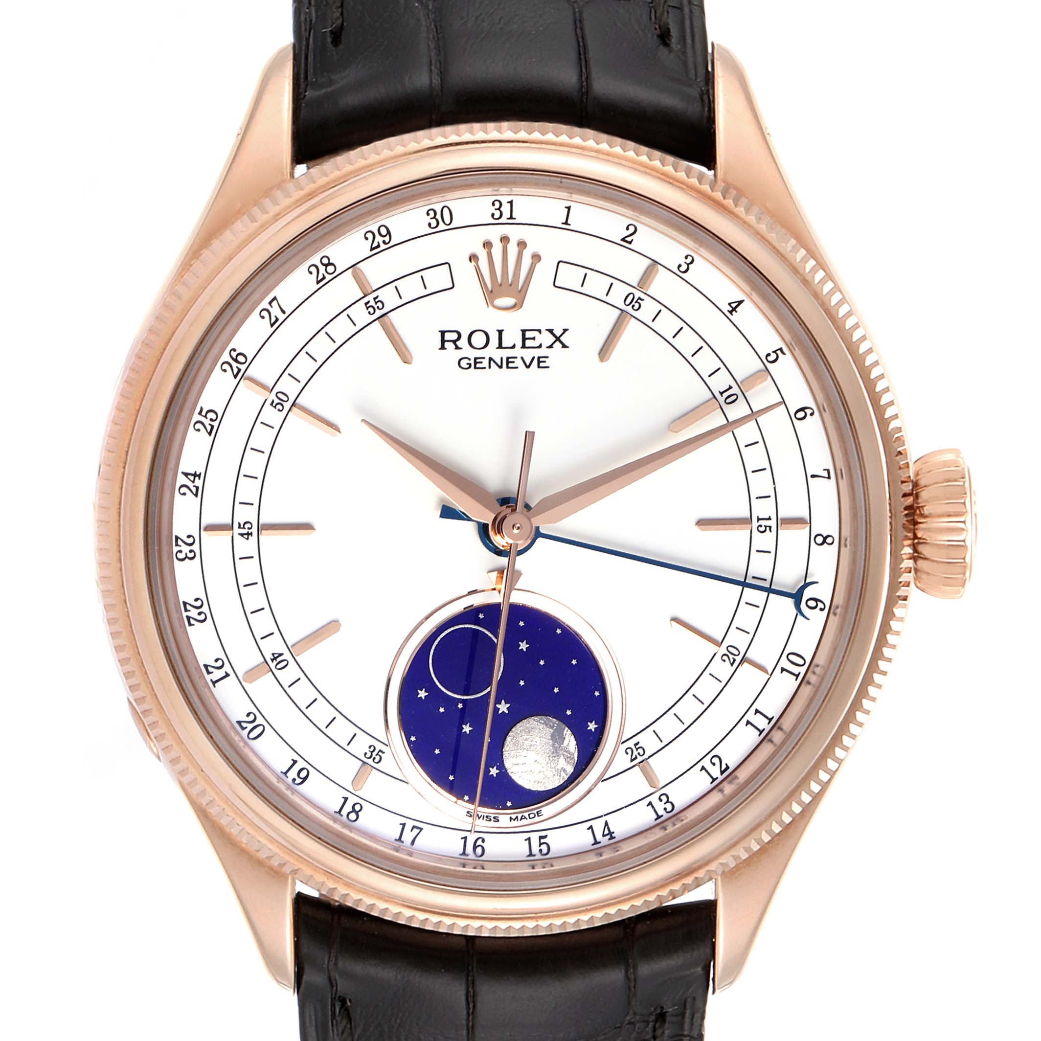 kun spontan Reservere Rolex Cellini Moonphase Everose Gold Automatic Mens Watch 50535 Box Card |  SwissWatchExpo