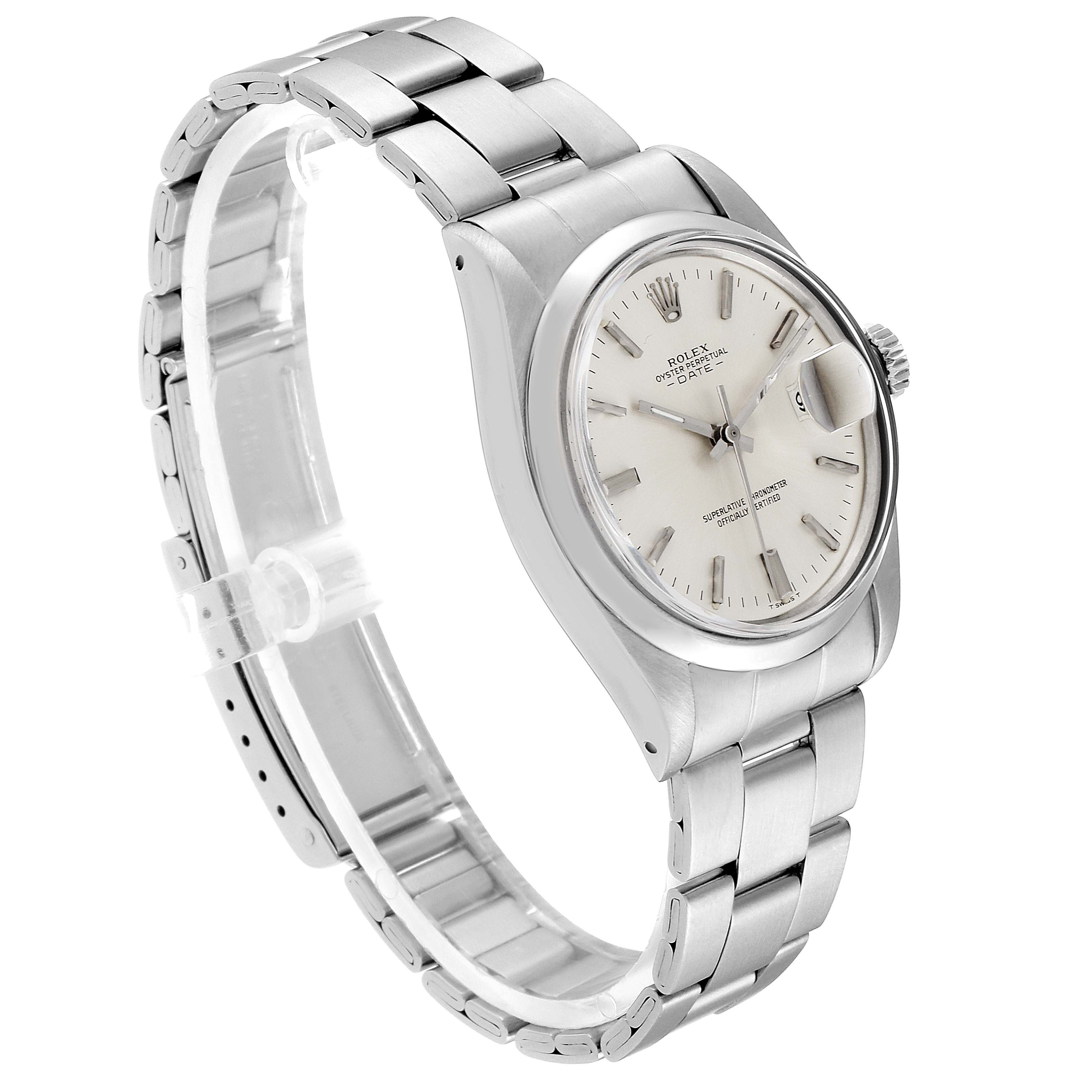 This Rolex Vintage Collection 1500 Men's Stainless Steel Silver Dial 1500 Men's Stainless Steel Silver Dial watch is shown at a three-quarter angle highlighting the face, band, and case.