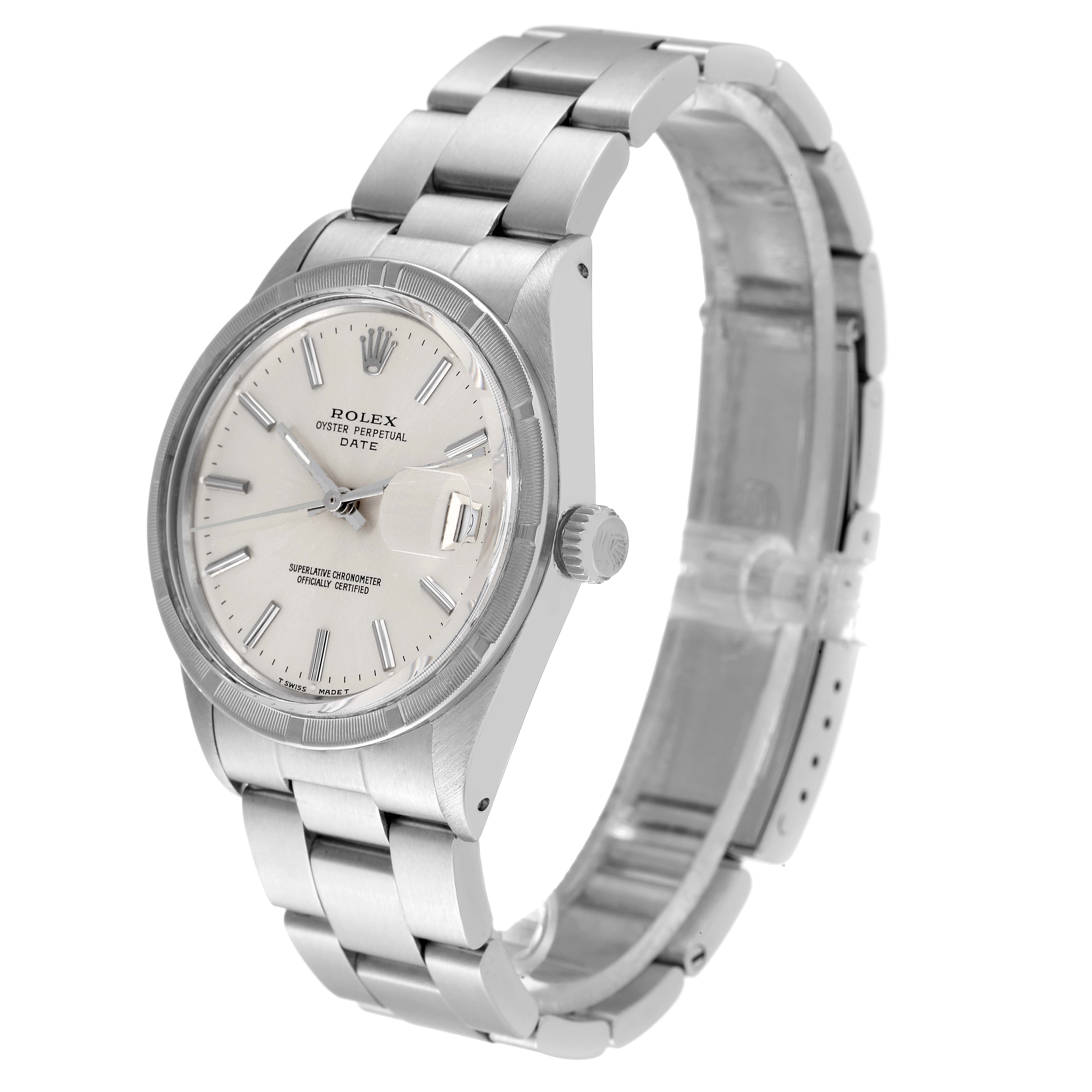 Rolex Date Stainless Steel Silver Dial Vintage Mens Watch 15010 Swisswatchexpo 9470