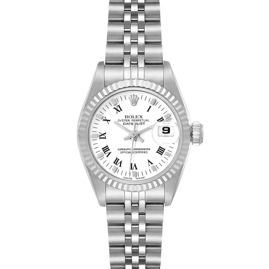 Rolex Datejust 26 Steel White Gold Roman Dial Ladies Watch 69174 Box Papers SwissWatchExpo