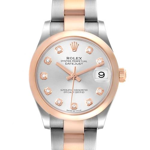 Photo of Rolex Datejust 31 Midsize Steel Rose Gold Diamond Dial Ladies Watch 278241
