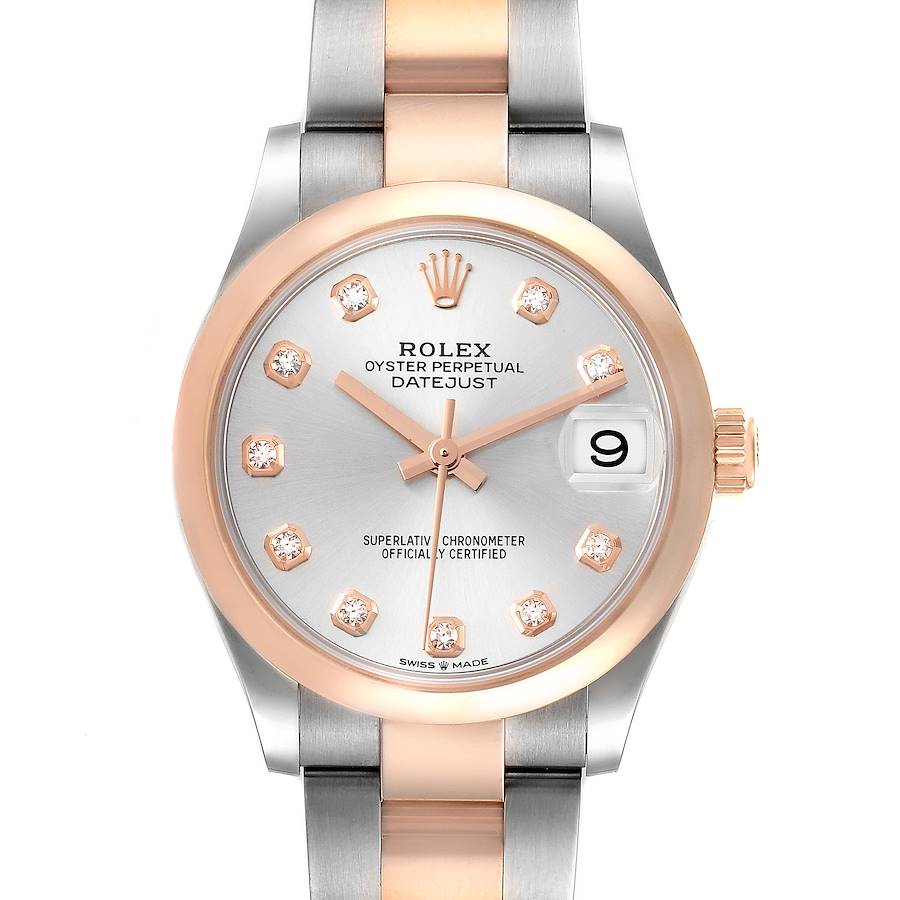 Rolex Datejust 31 Midsize Steel Rose Gold Diamond Dial Ladies Watch 278241 SwissWatchExpo
