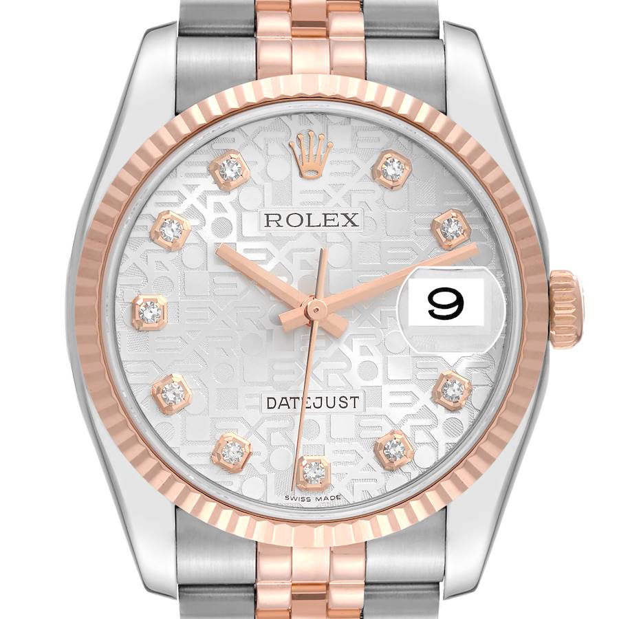 Rolex Datejust 36 Steel Everose Rose Gold Diamond Mens Watch 116231 SwissWatchExpo