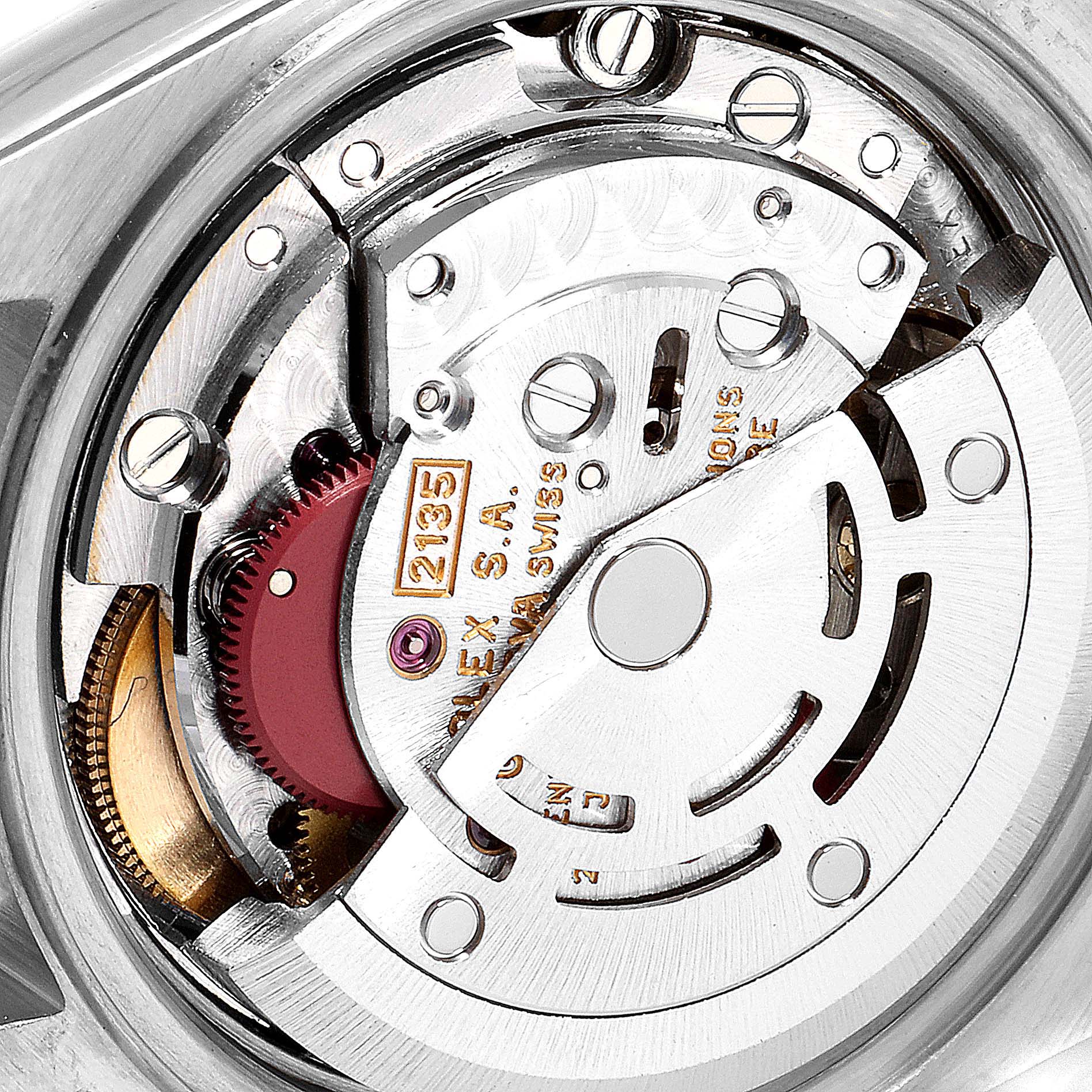 This image shows the movement and inner mechanism of the Rolex Datejust 69173 Women's Steel and Gold (two tone) Blue Dial 69173 Women's Steel and Gold (two tone) Blue Dial watch, viewed from the back.