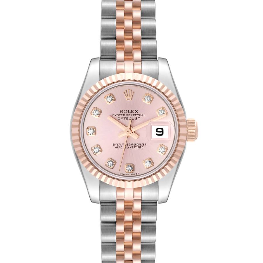 Rolex Datejust Steel Rose Gold Pink Dial Ladies Watch 179171 Box Paper SwissWatchExpo