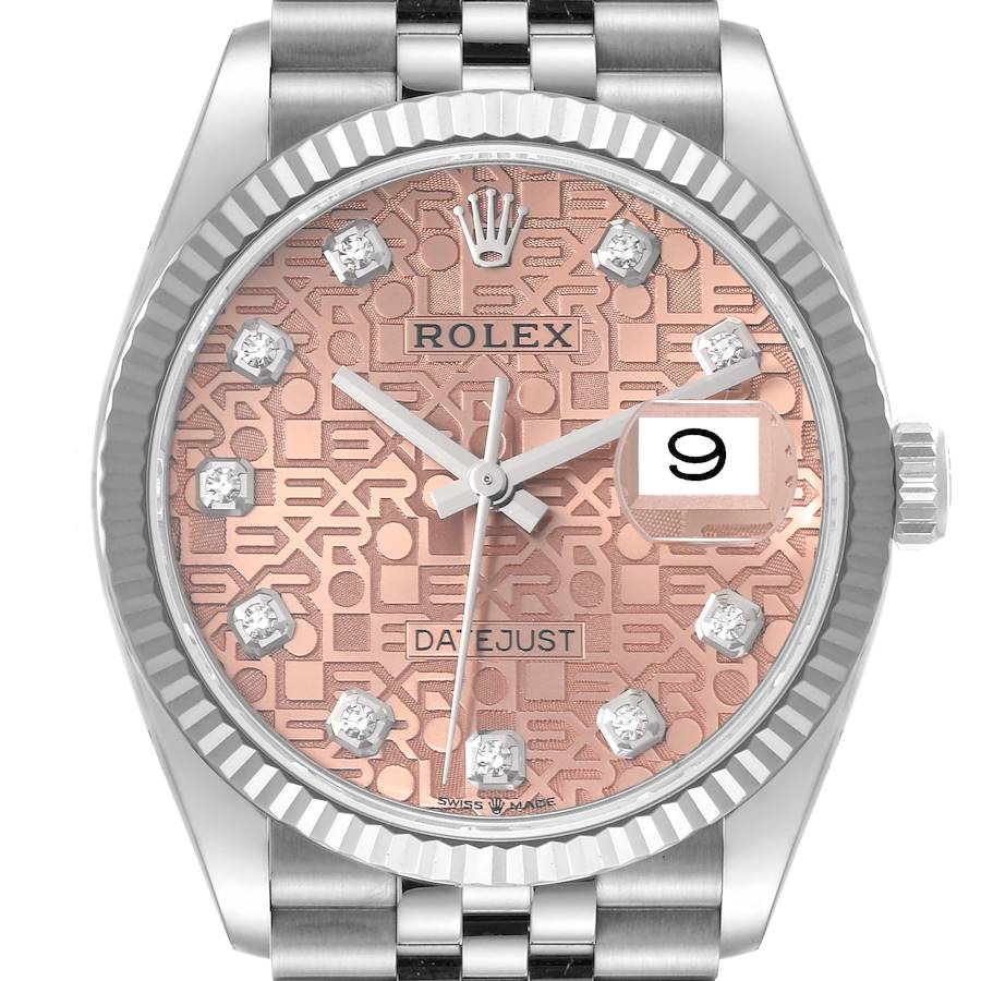 Rolex Datejust Steel White Gold Anniversary Diamond Dial Mens Watch 126234 SwissWatchExpo
