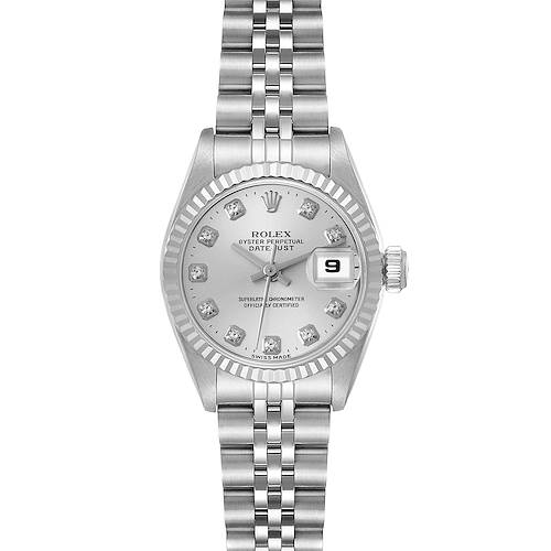 Photo of Rolex Datejust Steel White Gold Diamond Dial Ladies Watch 69174 Box Papers
