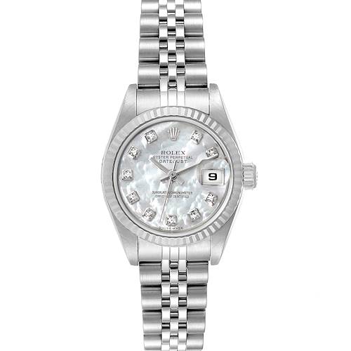 Photo of Rolex Datejust Steel White Gold Mother of Pearl Diamond Ladies Watch 79174