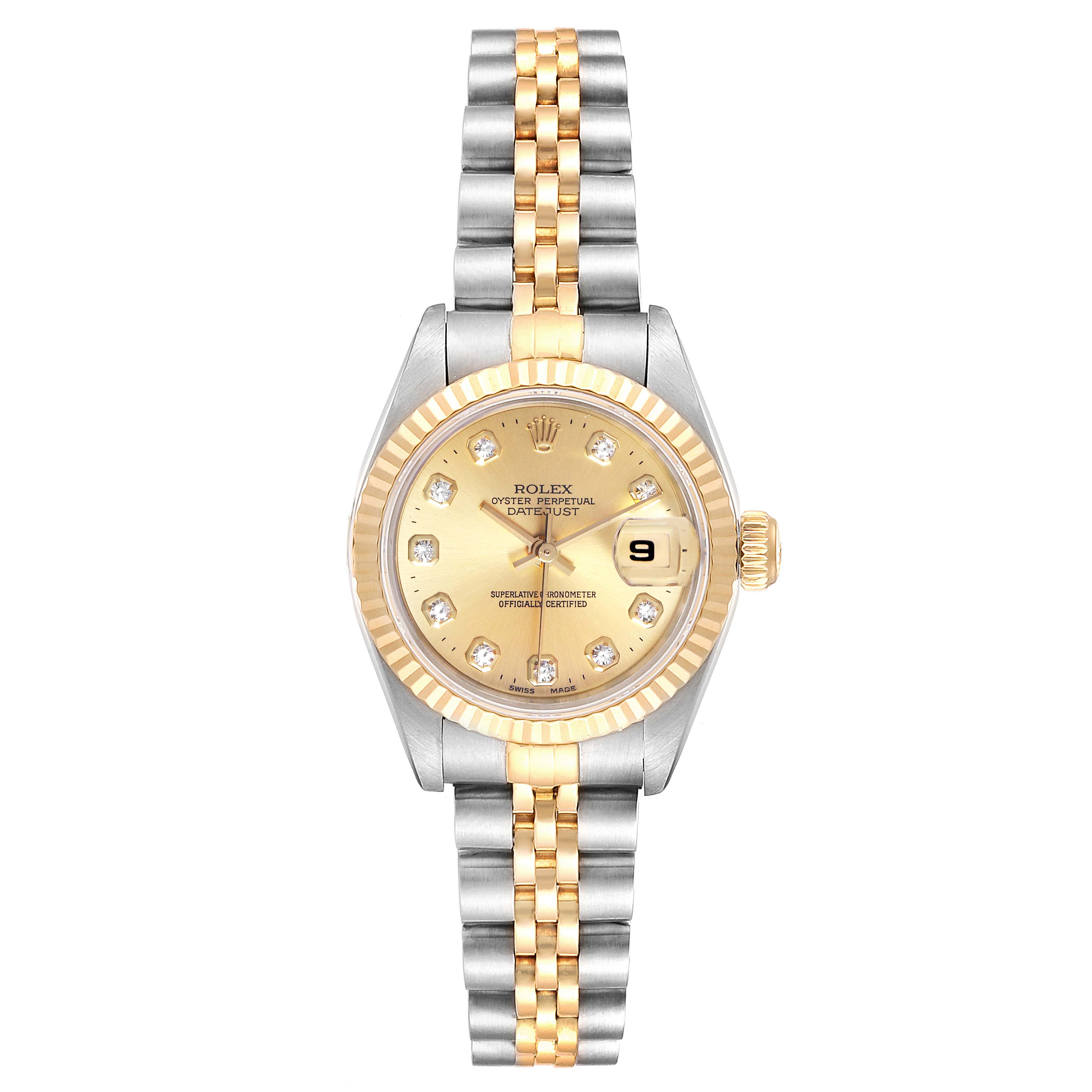 ROLEX DATEJUST 69173 3コマ② Rolex Datejust 69173 Silver Roman Two Tone - 100% Authentic
