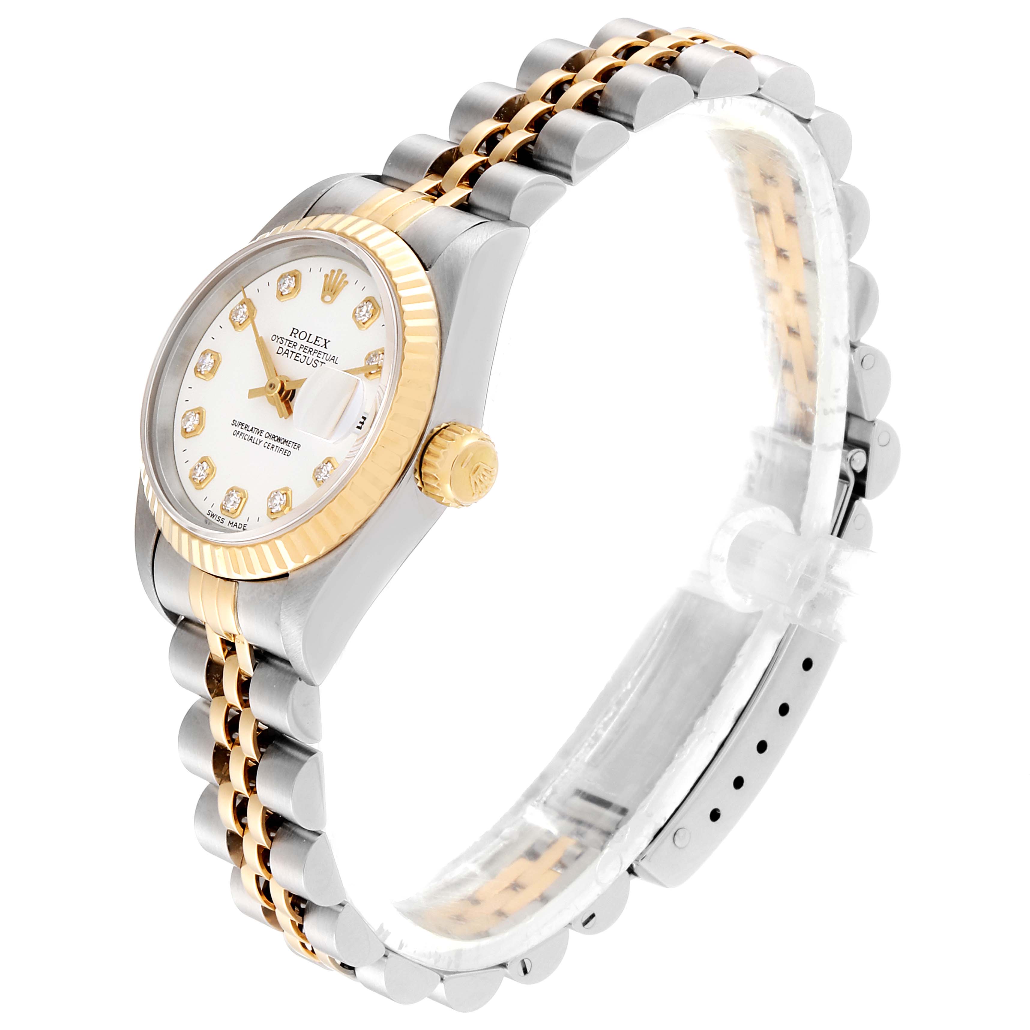 Rolex Datejust Steel Yellow Gold Diamond Dial Ladies Watch 69173 ...