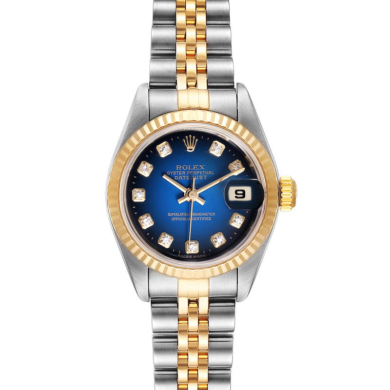 Rolex Datejust Steel Yellow Gold Vignette Diamond Ladies Watch 79173 Box Papers SwissWatchExpo