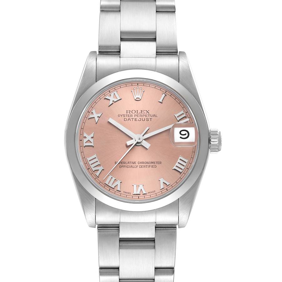 Rolex Midsize Datejust 31 Salmon Dial Steel Ladies Watch 68240 SwissWatchExpo