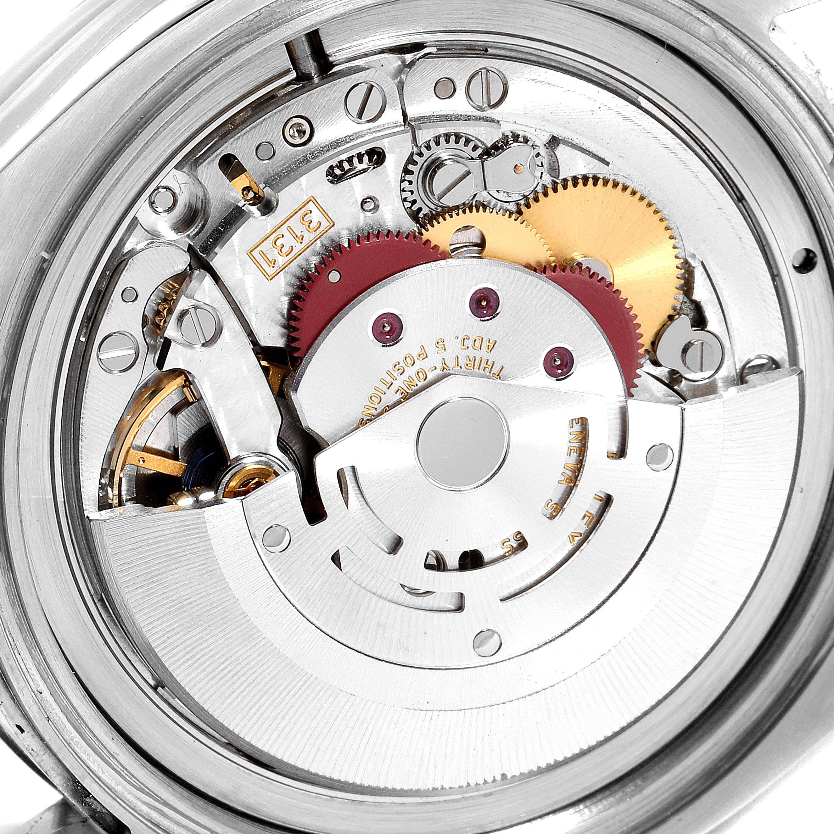 This image shows the movement and intricate internal mechanisms of a Rolex Milgauss 116400GV Men's Stainless Steel Black Dial 116400GV Men's Stainless Steel Black Dial watch from the back angle.