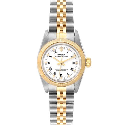 Photo of Rolex Oyster Perpetual NonDate Ladies Steel Yellow Gold Watch 67243
