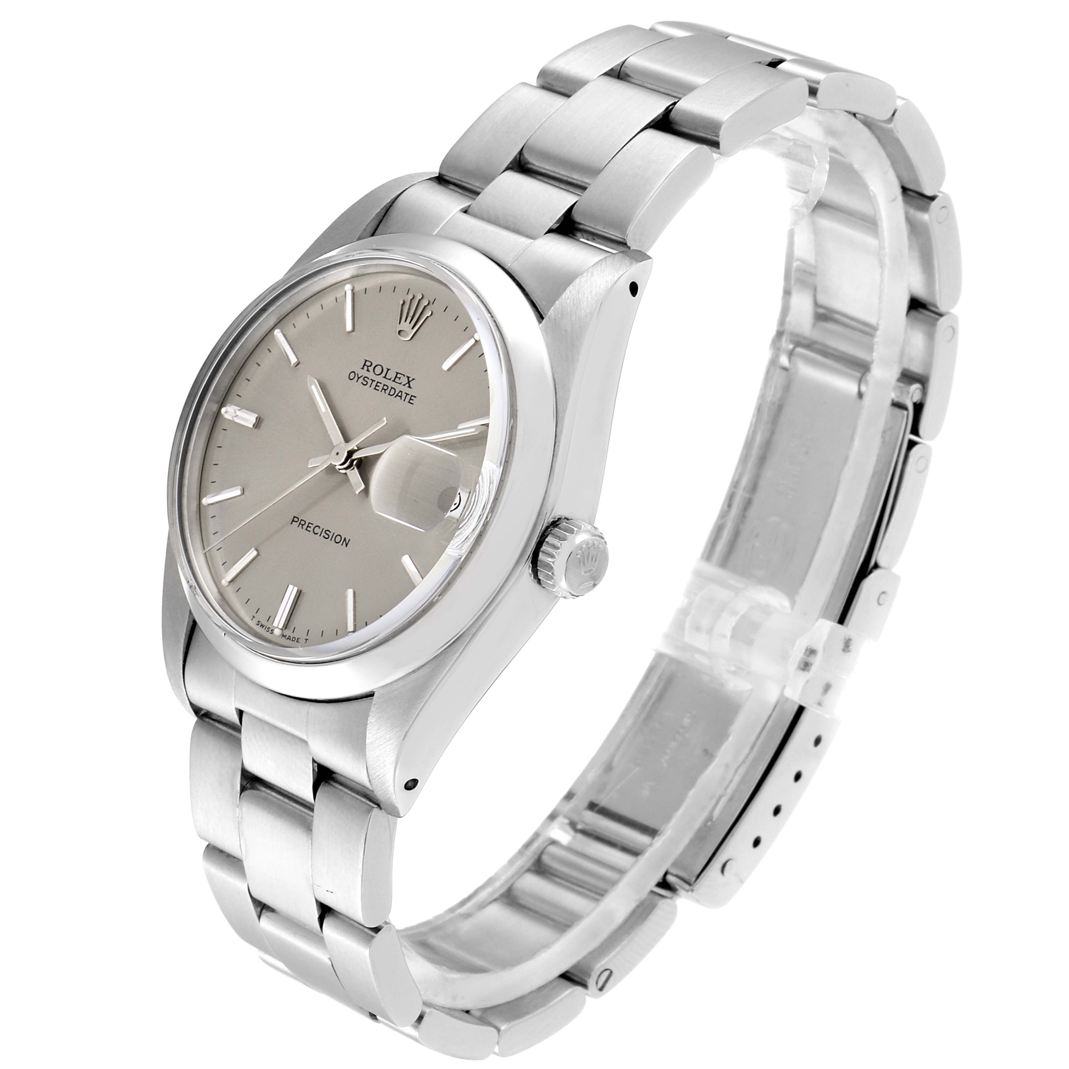 The image shows a side-angle view of the Rolex Vintage Collection 6694 Men's Stainless Steel Silver Dial 6694 Men's Stainless Steel Silver Dial watch, displaying the face, bezel, crown, and bracelet.