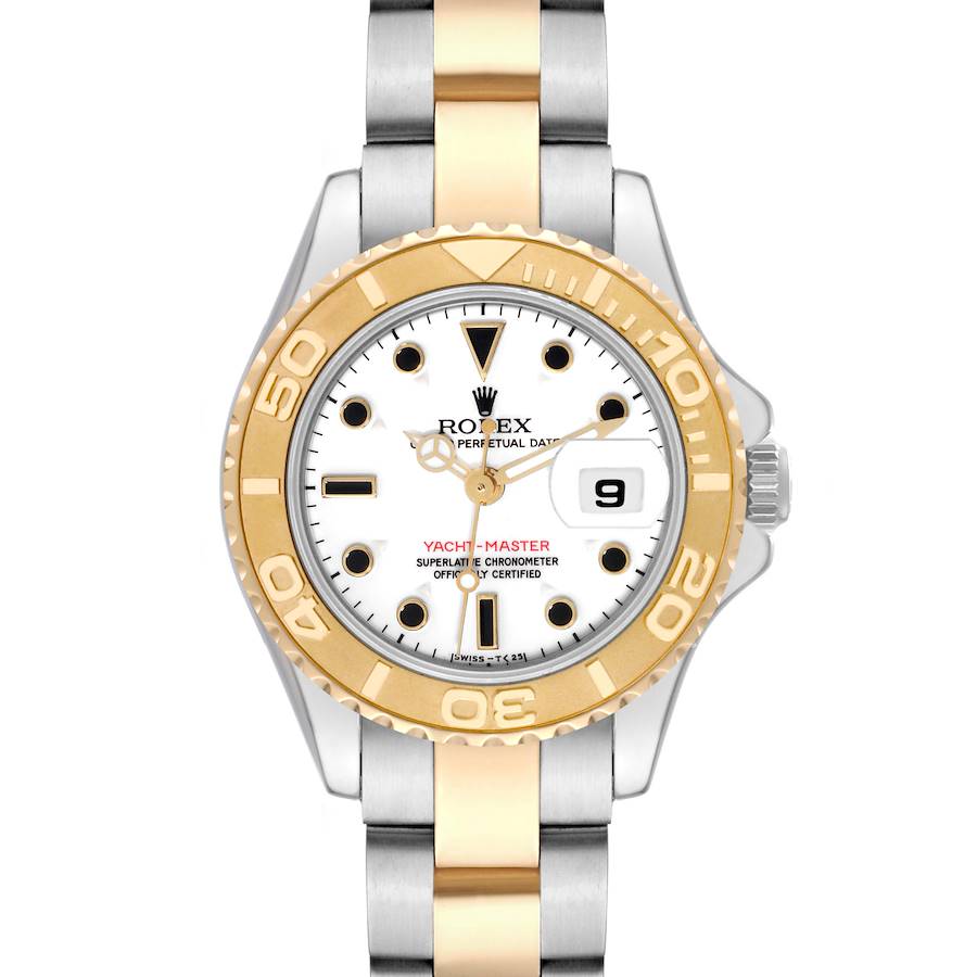 Rolex Yachtmaster 29 White Dial Steel Yellow Gold Ladies Watch 69623 SwissWatchExpo