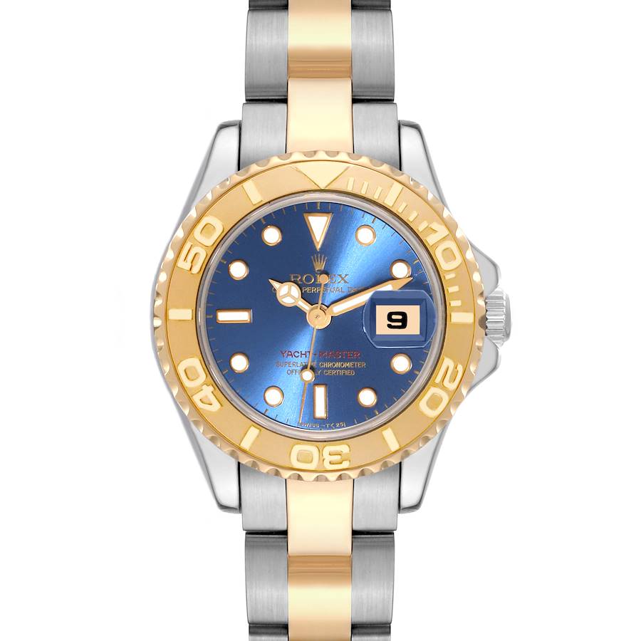 Rolex Yachtmaster 29mm Steel Yellow Gold Blue Dial Ladies Watch 69623 SwissWatchExpo