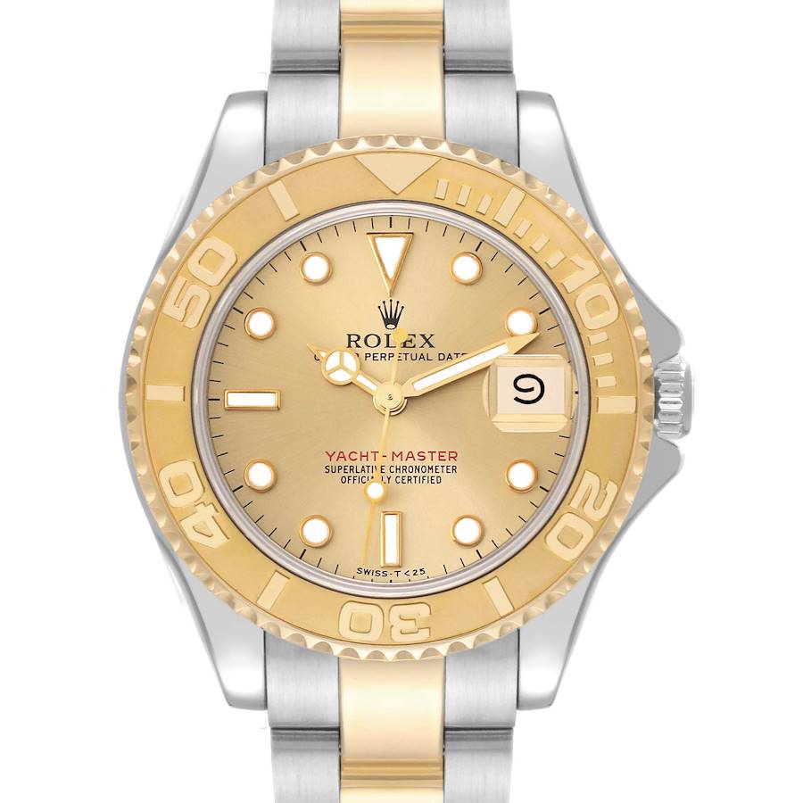 Rolex Yachtmaster 35 Midsize Steel Yellow Gold Mens Watch 68623 Box Papers SwissWatchExpo