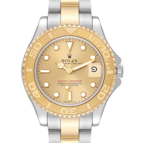 Photo of Rolex Yachtmaster 35 Midsize Steel Yellow Gold Mens Watch 68623 Box Papers