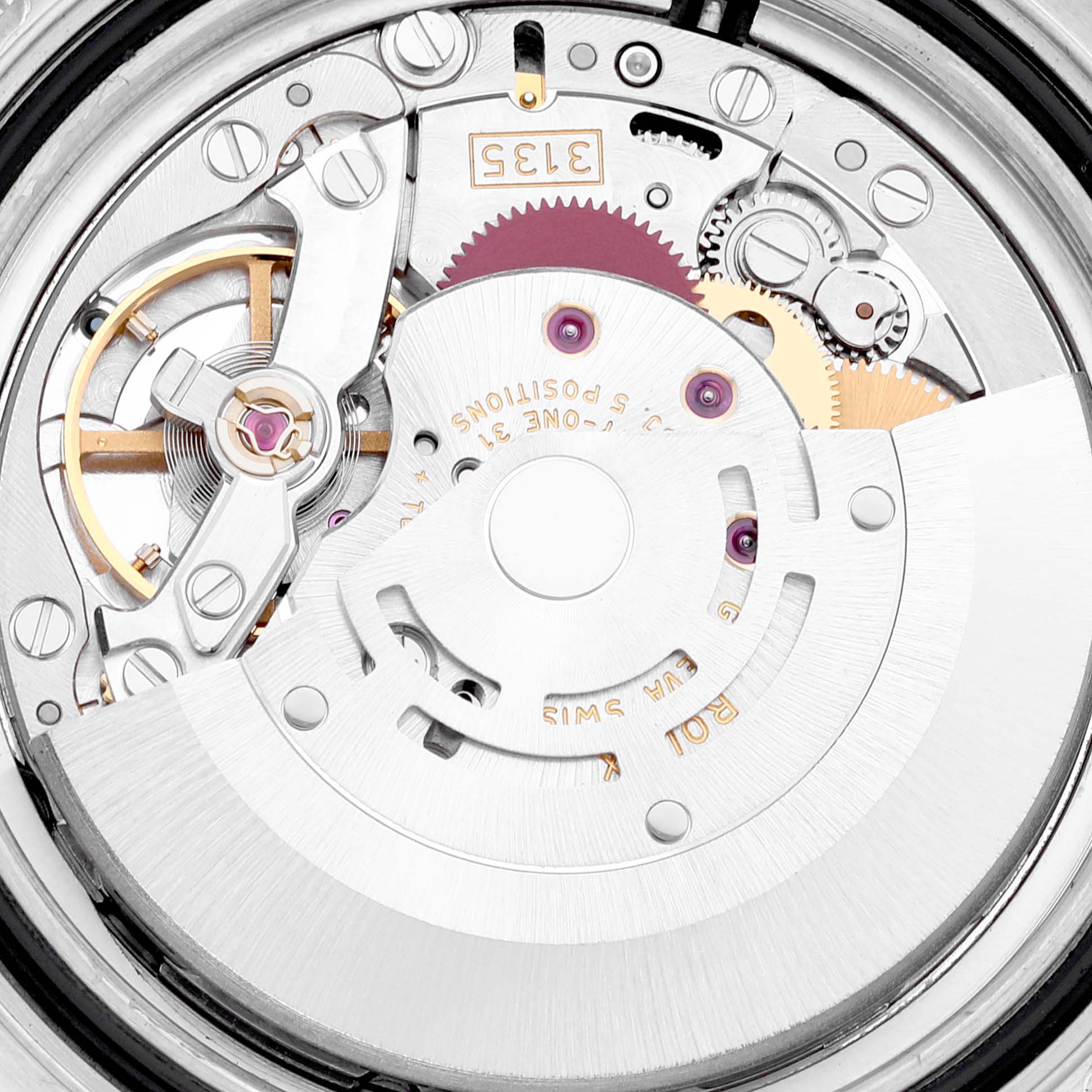This image shows the intricate internal mechanical movement components of a Rolex Yacht-Master 16622 Men's Stainless Steel Silver Dial 16622 Men's Stainless Steel Silver Dial model watch.