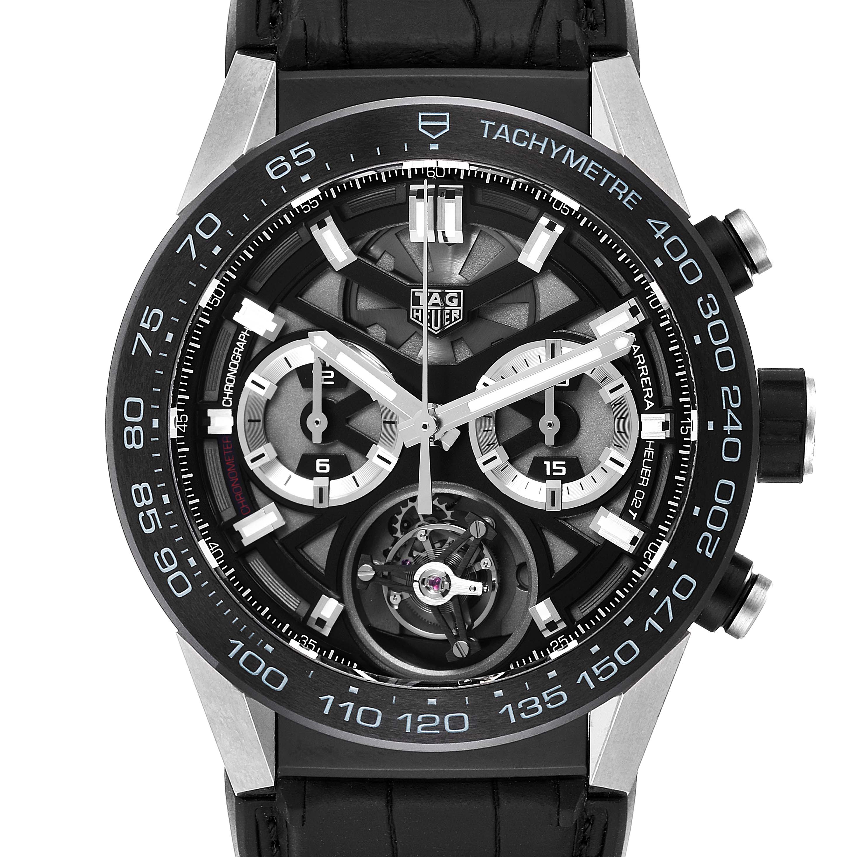 Tag Heuer Carrera Tourbillon Chronograph Titanium Mens Watch CAR5A8Y ...